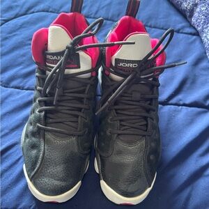 Jordan Black and Pink Athletic Shoes